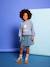 Crewneck sweatshirt with long sleeves for girls chambray blue+marl grey - vertbaudet enfant 