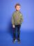 Sweat garçon à capuche motif poitrine orange+vert sauge - vertbaudet enfant 