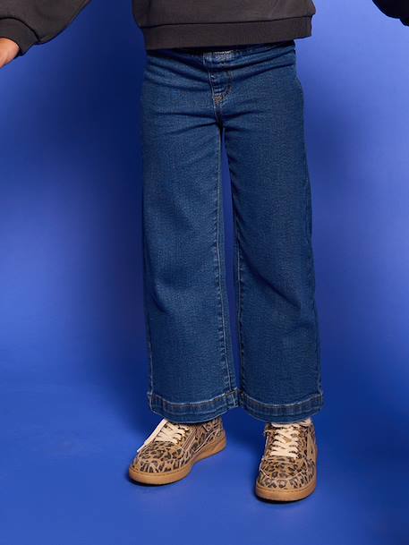 Jean tregging fille large bleu clair+bleu foncé+bleu moyen+denim gris - vertbaudet enfant 