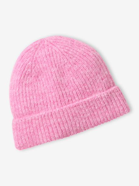 Ensemble bonnet et snood en tricot fuchsia - vertbaudet enfant 