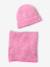Ensemble bonnet et snood en tricot fuchsia - vertbaudet enfant 