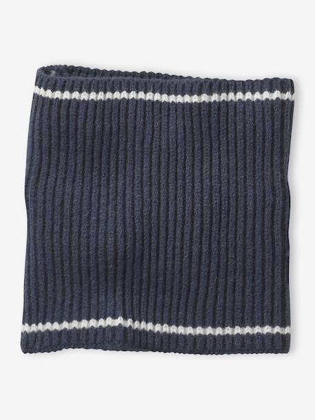 Lot bonnet et snood en maille côtelée marine - vertbaudet enfant 
