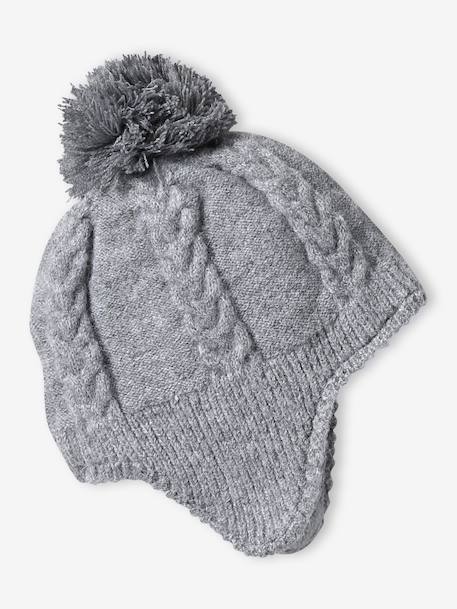 Baby hat, snood and mittens set marl grey - vertbaudet enfant 