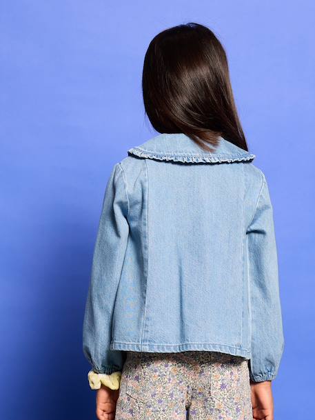 Denim shirt with long sleeves for girls double stone - vertbaudet enfant 