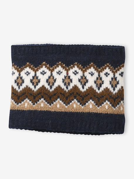 Ensemble garçon bonnet, snood et gants moka - vertbaudet enfant 