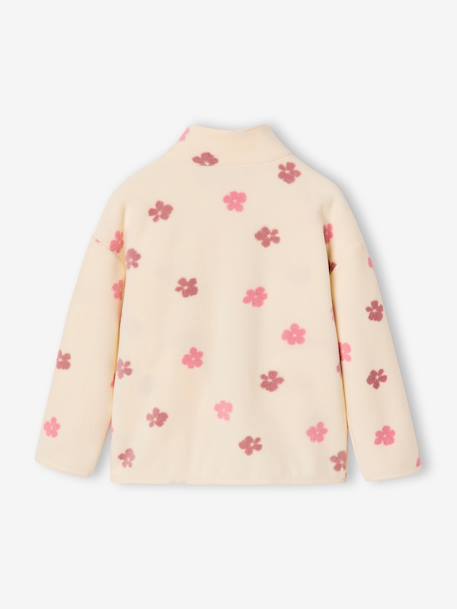Fleece sweatshirt with zip fastening for girls vanilla - vertbaudet enfant 