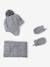 Baby hat, snood and mittens set marl grey - vertbaudet enfant 
