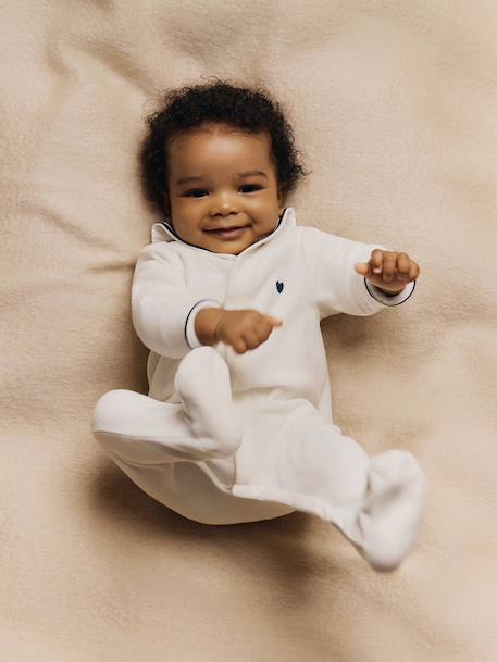 Pyjama bébé col vareuse blanc - vertbaudet enfant 