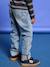 Straight Leg Jeans with Turn-Ups for Boys brut denim+stone - vertbaudet enfant 