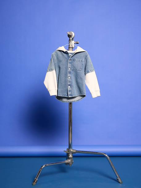Chemise effet superposition avec capuche garçon double stone - vertbaudet enfant 