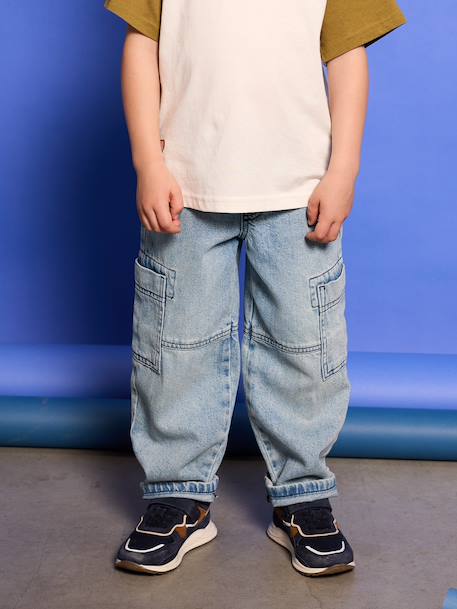 Jean loose morphologie fin double stone+noir - vertbaudet enfant 