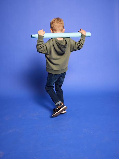 Hoodie with Motif on Chest for Boys, Basics orange+sage green - vertbaudet enfant 