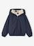 Sherpa-Lined Hooded Windcheater for Girls navy blue+rose - vertbaudet enfant 