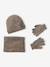 Hat, snood and gloves set for boys taupe - vertbaudet enfant 