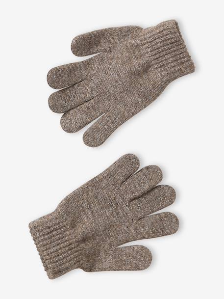 Hat, snood and gloves set for boys taupe - vertbaudet enfant 