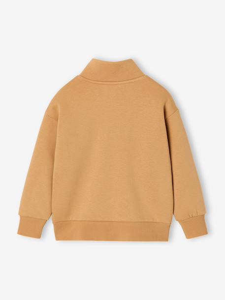 Sweatshirt with trucker collar for boys peacock blue+yellow - vertbaudet enfant 