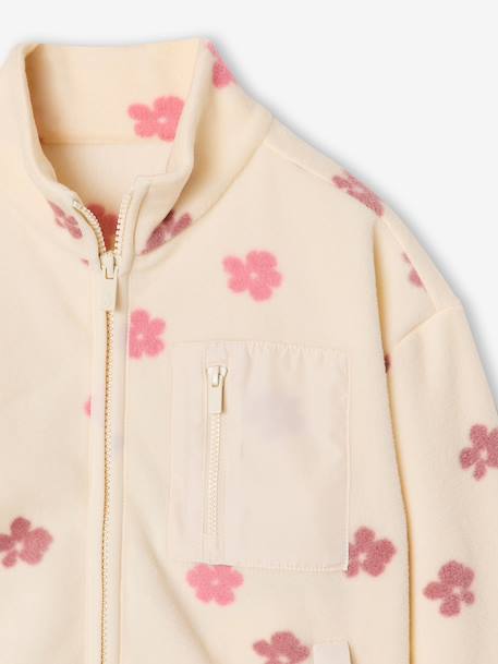 Sweat polaire fille zippé vanille - vertbaudet enfant 