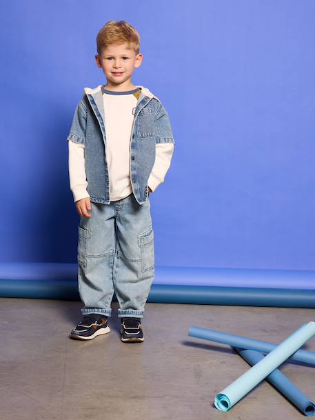 Chemise effet superposition avec capuche garçon double stone - vertbaudet enfant 