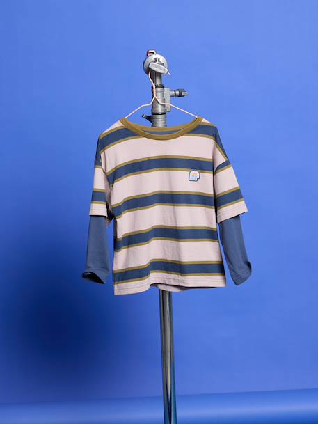 Long-sleeved T-shirt for boys medium blue - vertbaudet enfant 