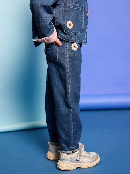 Jean balloon fille bleu moyen - vertbaudet enfant 