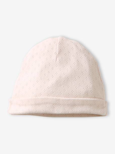 Lot de 2 bonnets bébé en coton rose pâle - vertbaudet enfant 