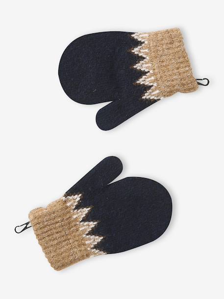 Hat, snood and gloves set for boys mocha - vertbaudet enfant 