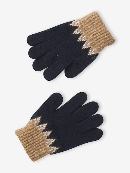 Hat, snood and gloves set for boys mocha - vertbaudet enfant 