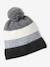 Striped Beanie + Snood + Gloves Set for Boys BLUE DARK TWO COLOR/MULTICOL+grey - vertbaudet enfant 