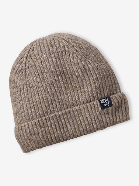 Hat, snood and gloves set for boys taupe - vertbaudet enfant 