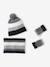 Striped Beanie + Snood + Gloves Set for Boys BLUE DARK TWO COLOR/MULTICOL+grey - vertbaudet enfant 