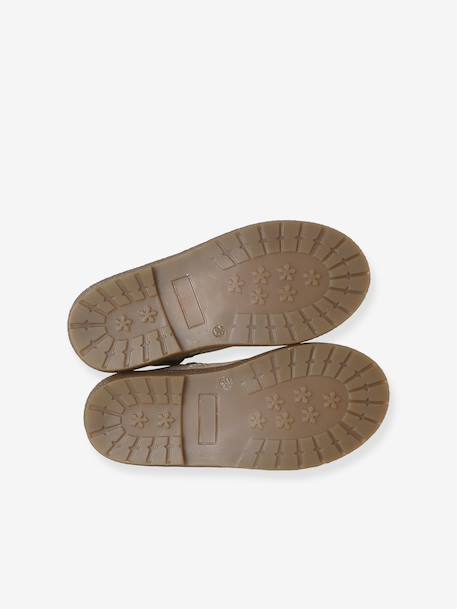 Boots enfant en cuir zippées jaune d'or - vertbaudet enfant 