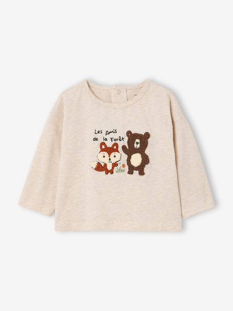 Long-sleeved T-shirt for baby boys marl beige+marl grey - vertbaudet enfant 