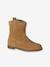 Leather zip-up boots for girls brown - vertbaudet enfant 