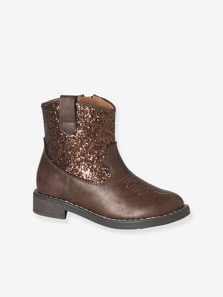 Boots fille synthétique zippées marron - vertbaudet enfant 
