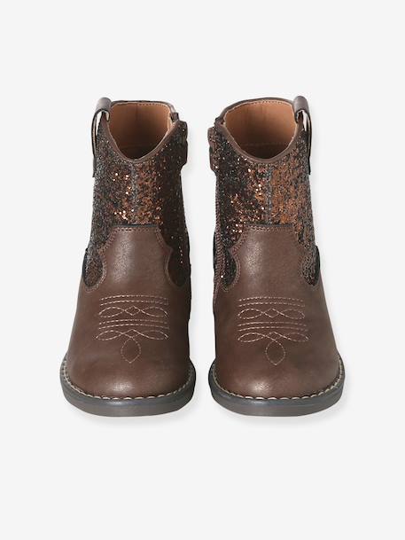 Boots fille synthétique zippées marron - vertbaudet enfant 