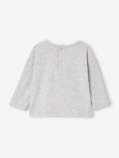 T-shirt manches longues bébé garçon beige chiné+gris chiné - vertbaudet enfant 