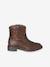 Zip-up synthetic boots for girls brown - vertbaudet enfant 