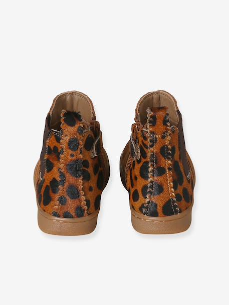 Leather Boots for Girls beige+bronze+brown+camel+green+navy blue+old rose - vertbaudet enfant 