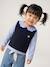 Sleeveless jumper for babies ecru+navy blue+rosy - vertbaudet enfant 