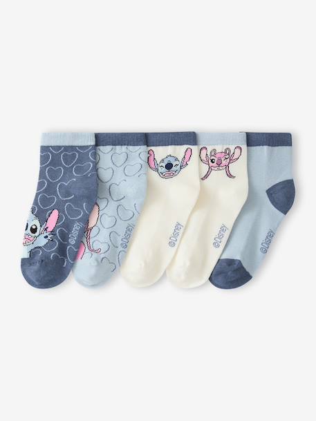 Pack of 5 Lilo & Stitch ankle socks for girls denim blue - vertbaudet enfant 