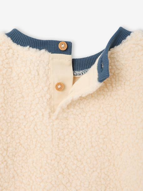 Dungarees and sherpa sweatshirt set for baby boys grey blue - vertbaudet enfant 