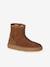 Boots fille cuir zippées marron+taupe - vertbaudet enfant 