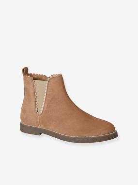 -Boots enfant fille cuir élastiquées et zippées