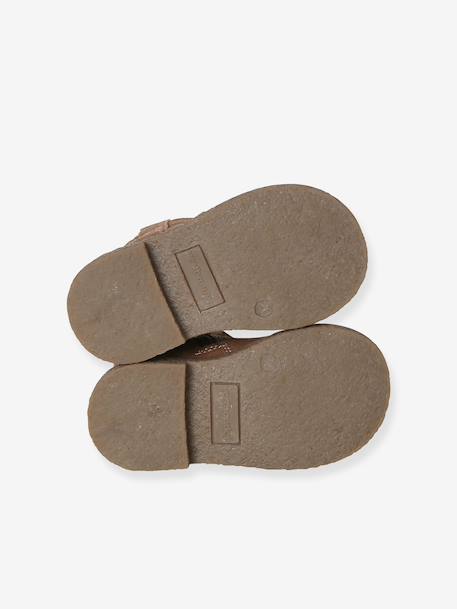 Chaussures premiers pas bébé boots cuir marron - vertbaudet enfant 
