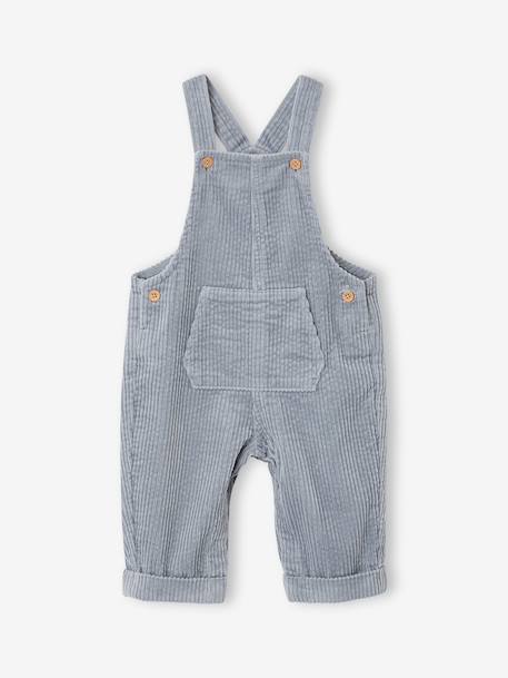 Dungarees and sherpa sweatshirt set for baby boys grey blue - vertbaudet enfant 