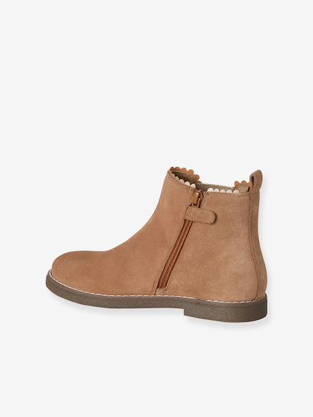 Boots enfant fille cuir élastiquées et zippées camel+marine+or - vertbaudet enfant 