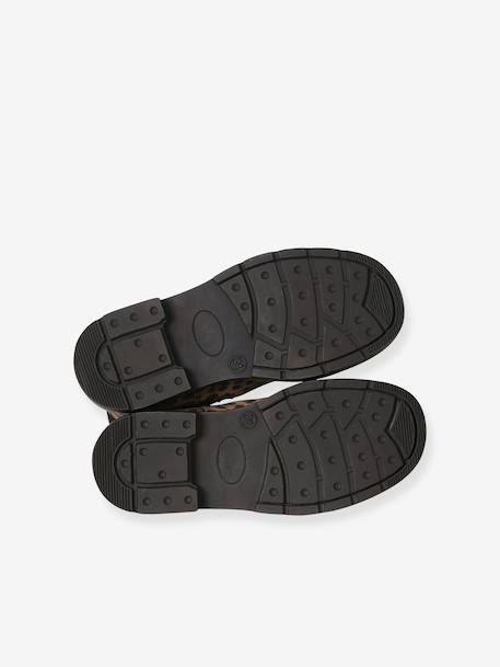 Boots fille en cuir à élastiques beige - vertbaudet enfant 