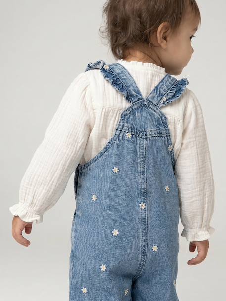 Denim dungarees for baby girls stone - vertbaudet enfant 