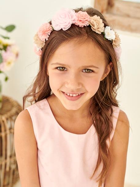 Pink Flower Crown for Girls Light Pink - vertbaudet enfant 