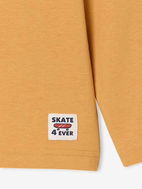 Long-sleeved T-shirt with slogan print for boys anthracite+pistachio+yellow - vertbaudet enfant 